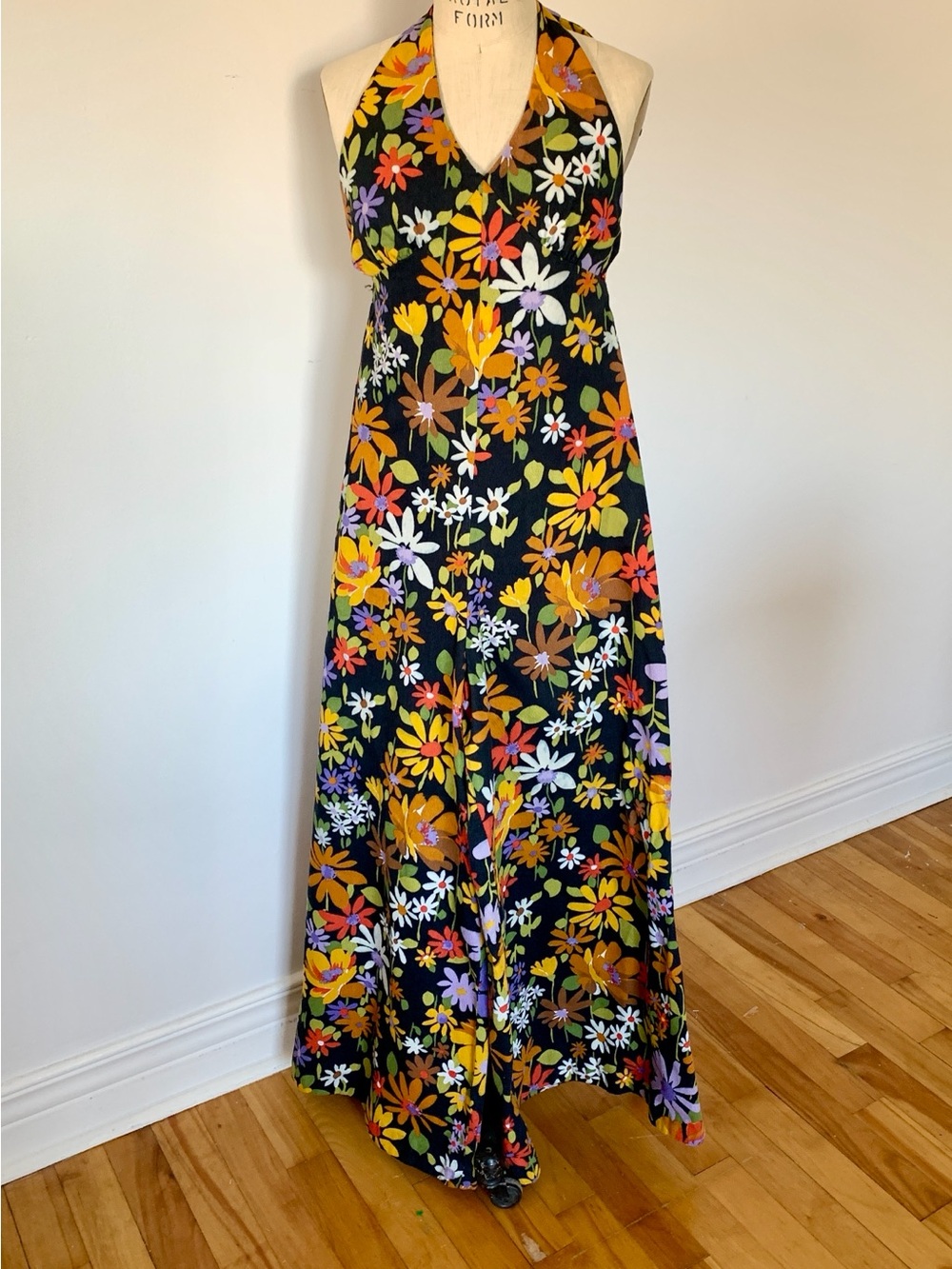Vintage ‘60’s ‘70’s Flower Power Halter Palazzo Pants